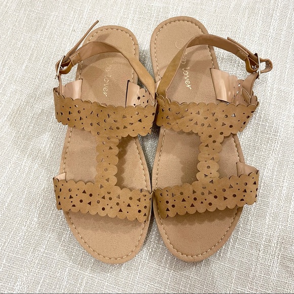 Lip Lover Tan Strappy Sandals Size 37 (7) - Picture 1 of 5